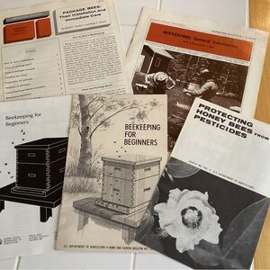 Set of 5 different 1970’s beekeeping bulletins.